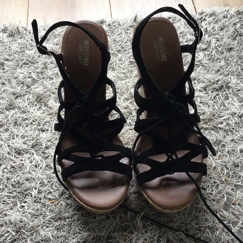 Black and brown Mossimo Cork wedge high heels